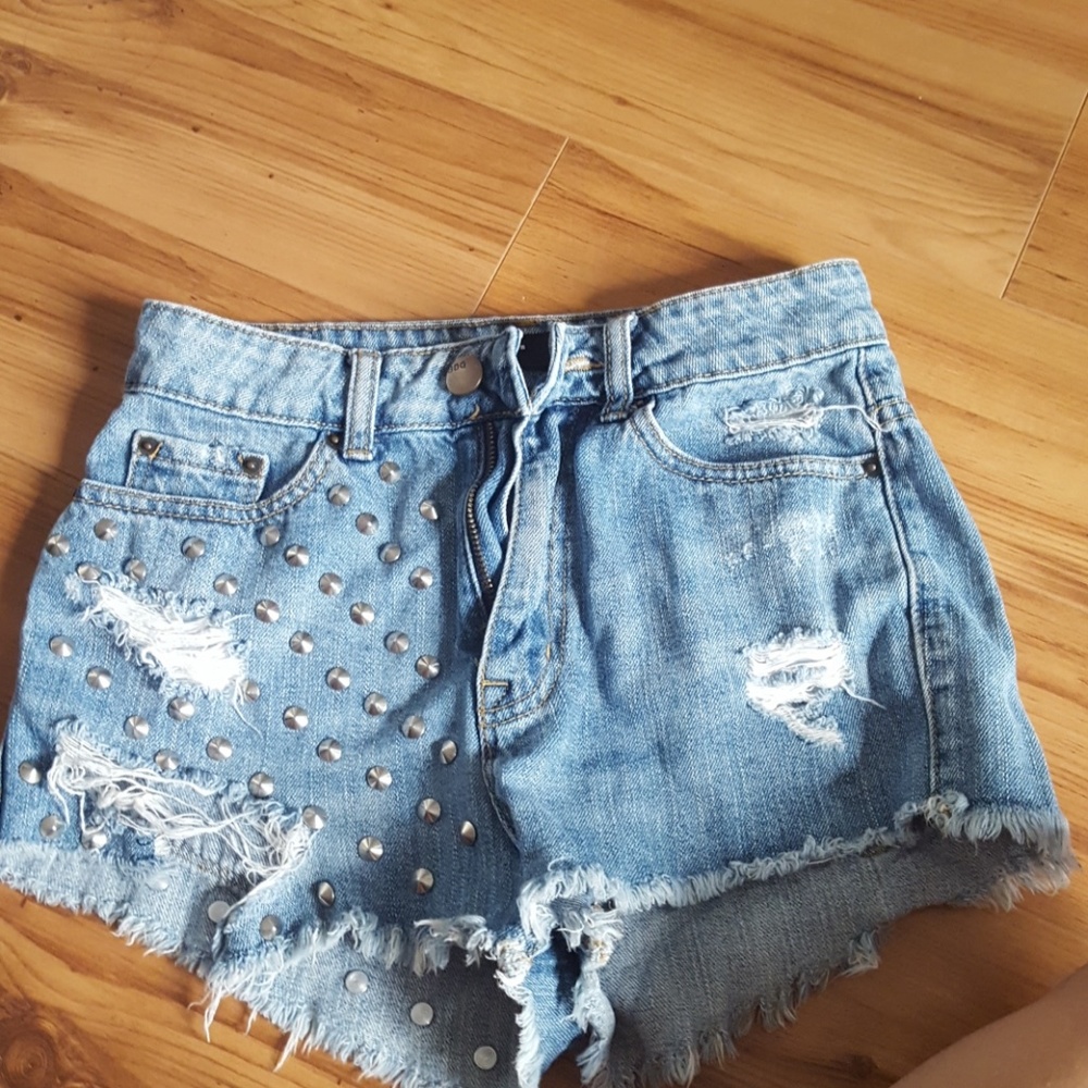 BDG High waist shorts with metal detail